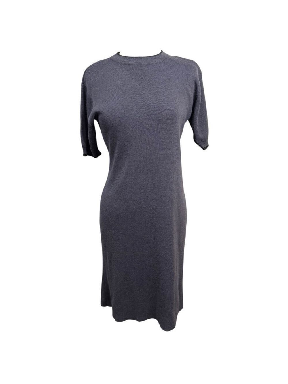 Vintage Adrianna Papell Gray Knit Dress Size M
